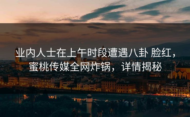 业内人士在上午时段遭遇八卦 脸红,蜜桃传媒全网炸锅,详情揭秘 业内人士在上午时段遭遇八卦 脸红,蜜桃传媒全网炸锅,详情揭秘